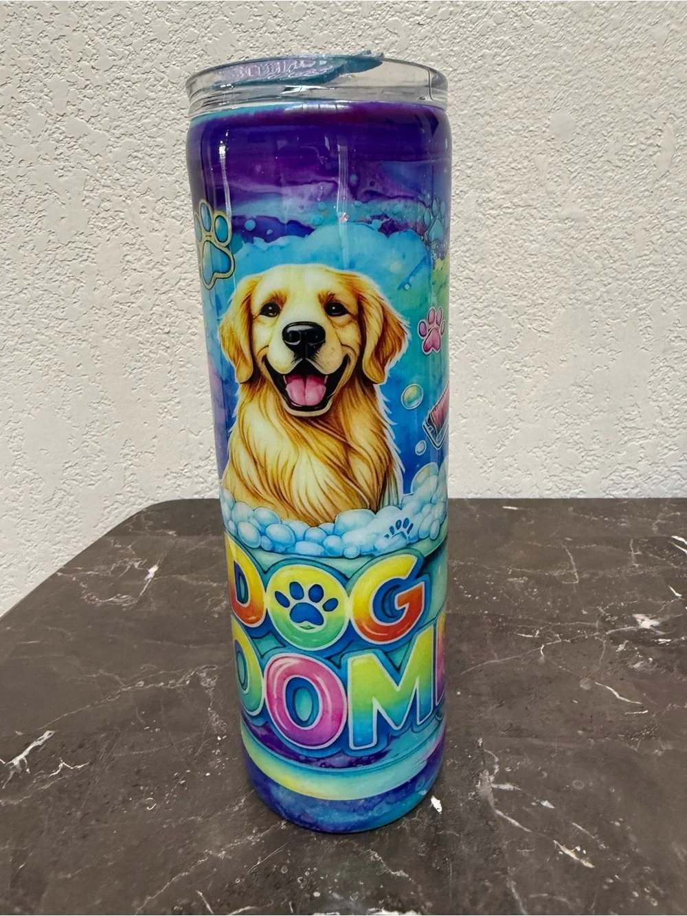 Watercolor Golden Retriever Dog Groomer 30 oz Tumbler Cup Handmade